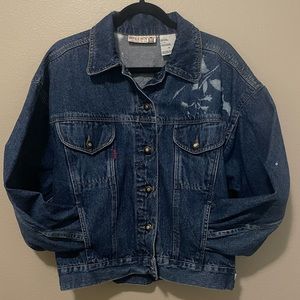 ✨Vintage✨ Bleached Floral Denim Jacket